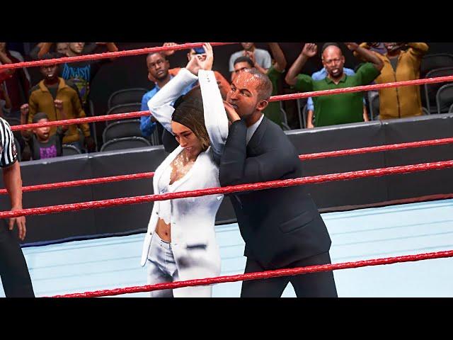 WWE 2K20: Rhea Ripley (suit) vs Byron Saxton, Intergender Wrestling