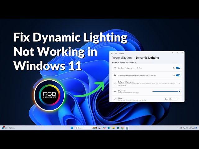 How to Fix Dynamic Lighting Not Working in Windows 11