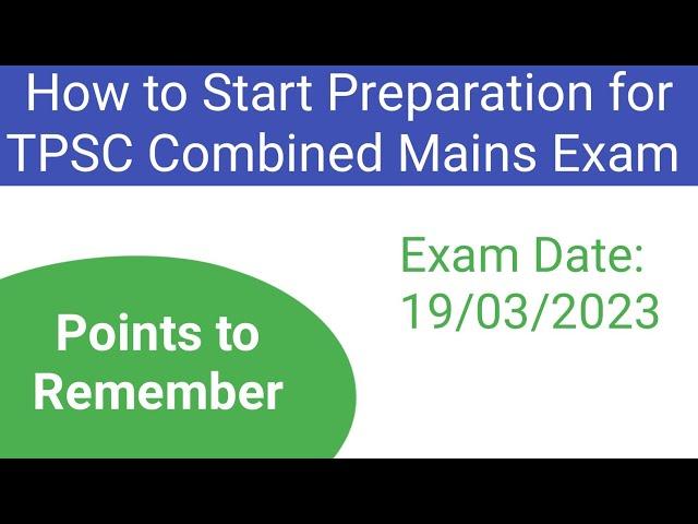 TPSC Combined Mains Preparation | Important Points