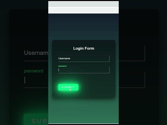 How to create login form with light button only html & css #html #css #login #form #shorts