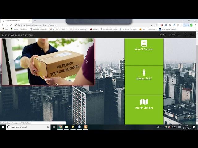 Courier Management PHP Project with MySQL @ GetSetProject.com