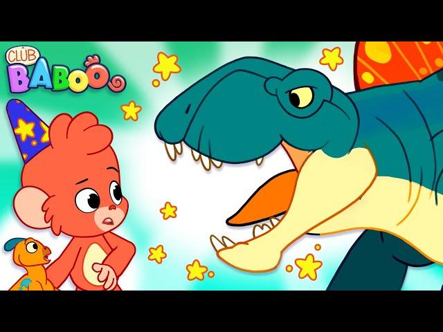 Dimetrodon dino fight! Club Baboo | 1 HOUR VIDEO | Dinosaurs for kids | Learn Dino Names for Kids