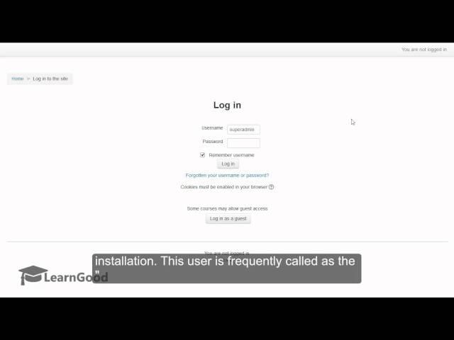 Moodle Administration Tutorial - Admin Login for the First Time