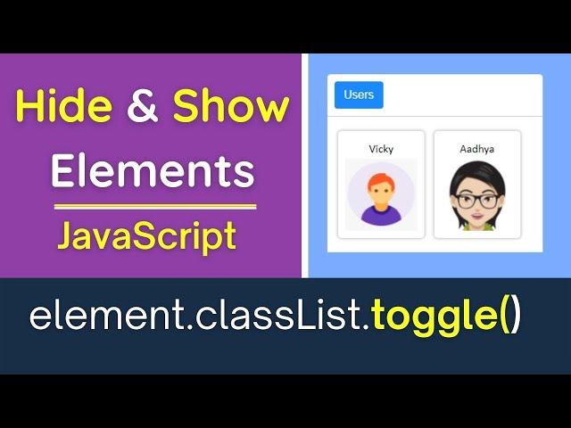 Hide and Show Div / Element using JavaScript Css | Explained toggle function |  Beginners Guide #001