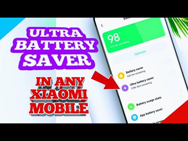 Ultra battery saver Miui 12| install miui 12 security app ultra battery saver in any xiaomi mobile