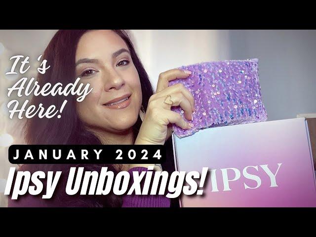 JANUARY 2024 IPSY GLAM BAG & BOXYCHARM UNBOXINGS & SWATCHES!