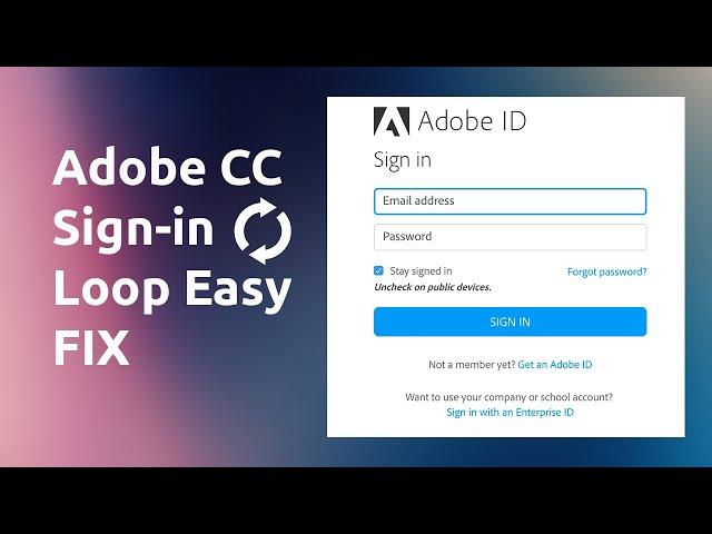 Adobe Creative Cloud Sign-In Loop Fix - brogamers360