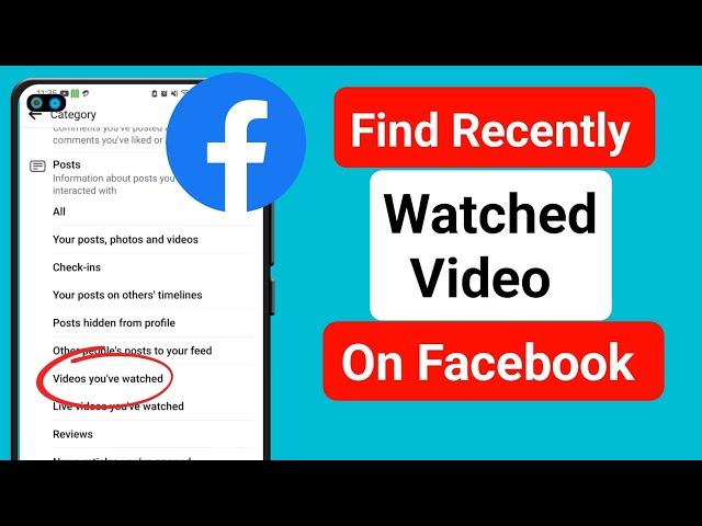how to see recently watched videos on facebook 2024 || Facebook video watch history