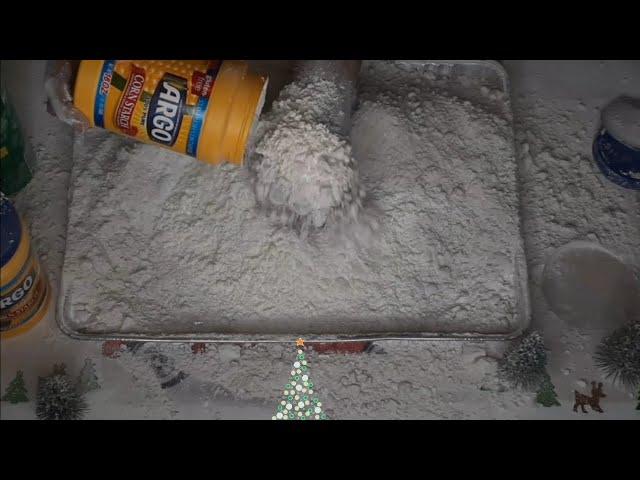 ASMR‍️CORN STARCH&LEMON COMET CRUMBLE#oddlysatisfying#cornstarch#lemoncomet #powderplay