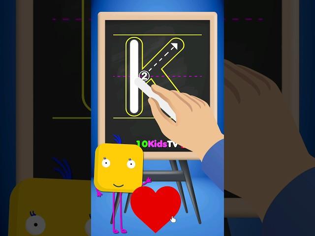 How to Write Letter K for Children - Teaching Writing ABC for Preschool - Alphabet for Kids