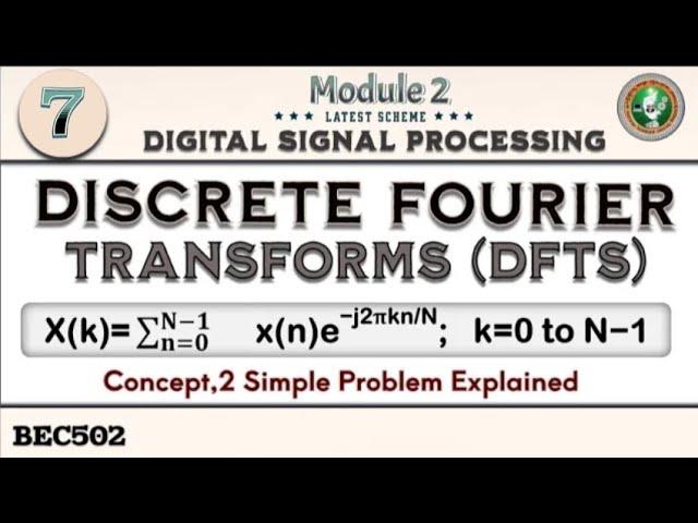 7.Discrete Fourier Transforms (DFTs) 2 Simple Problems Explained 5th Sem ECE 2022 Scheme VTU BEC502