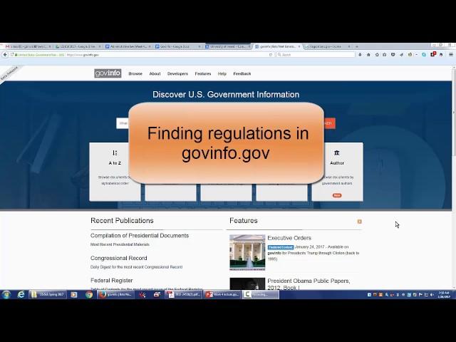 Finding regulations in govinfo.gov