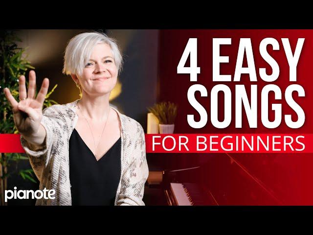 Easiest 4 Piano Songs For Beginners ️ (Piano Lesson)