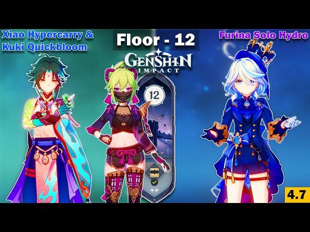 Xiao Hypercarry & Furina Solo Hydro | Intense Gameplay | Spiral Abyss 4.7 | Genshin Impact