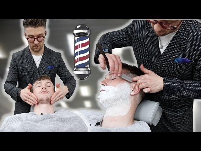 ASMR Über Relaxing Barbershop Hot Towel Shave 🪒