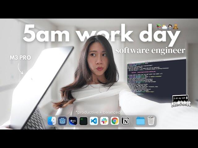 a realistic day working as a software engineer | M3 MacBook Pro setup for coding + productivity ‍