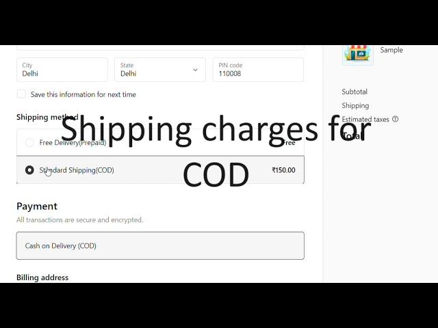 Shipping charges on COD (cash on delivery) in shopify for free | Extra charges on COD