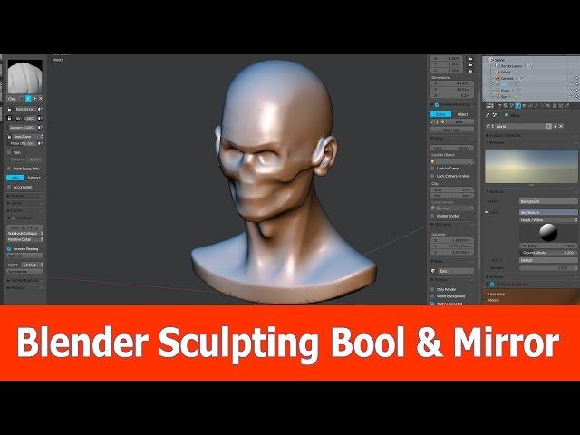 Blender Sculpting Booltool Mirror tutorial