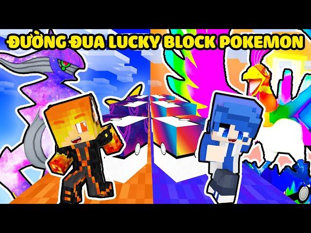 JACKVN THỬ THÁCH ĐƯỜNG ĐUA LUCKY BLOCK POKEMON GALAXY VS RAINBOW TRONG MINECRAFT