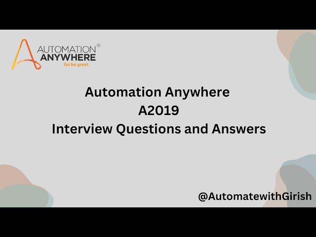 Automation Anywhere Interview Question and Answer | Excel task | #a360 #automationanywhere