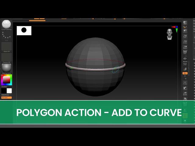 Polygon Action - Add to Curve ZModeler - ZBrush Tutorial