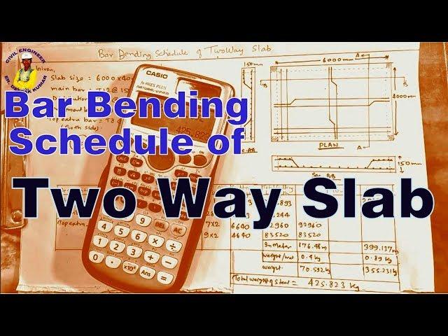 Bar Bending Schedule of Two Way Slab || BBS of 2-Way Slab || Slab Reinforcement Details ||