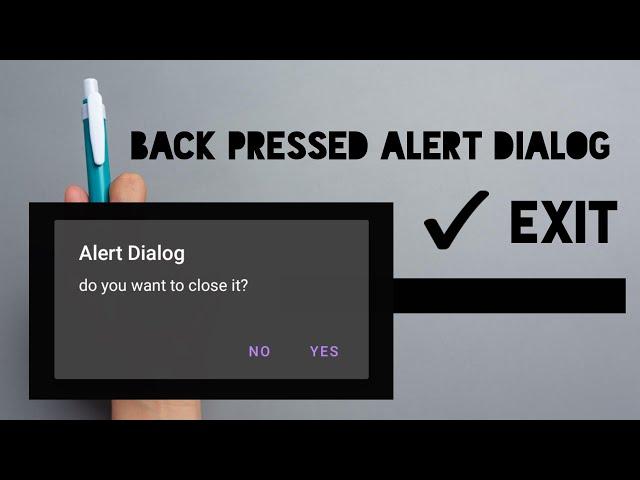 Create Alert Dialog Box in Android Studio | Exit Dialog | Android