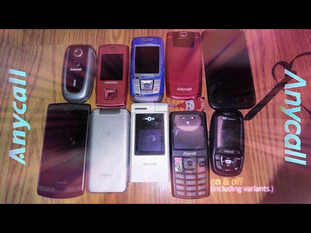 10 of my Samsung Anycall phones on & off (including variants.)