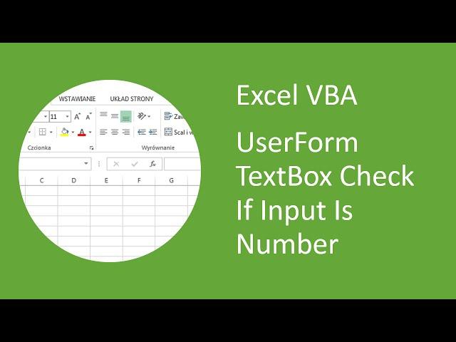 Excel VBA UserForm TextBox - Check If Input Is a Number or Not (on exit)