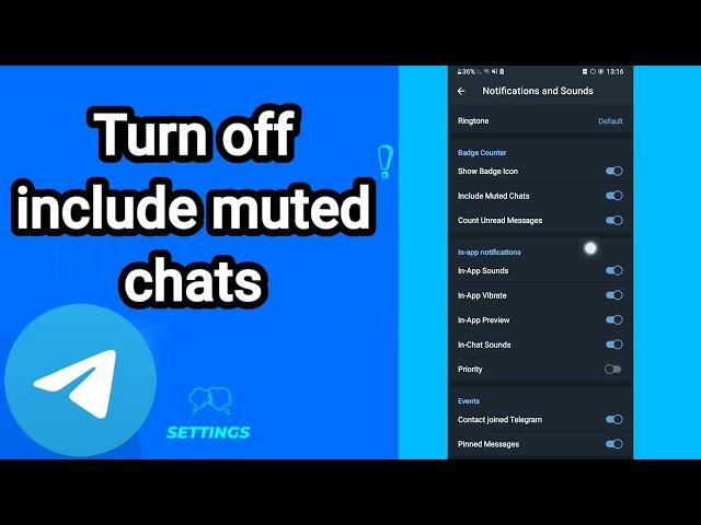 How to turn off include muted chats On Telegram