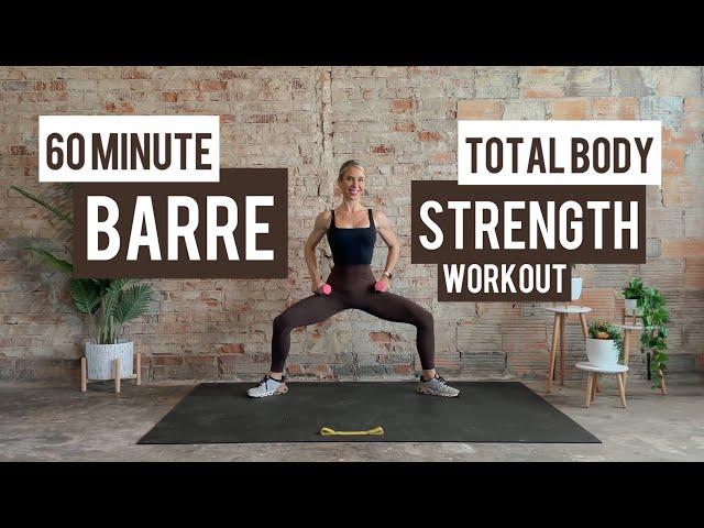 60 Minute Barre Inspired Strength Workout | Total Body | Low Impact | Dumbbells & Mini Band