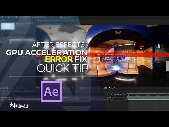 After Effects - This Effect Requires GPU Acceleration FIX