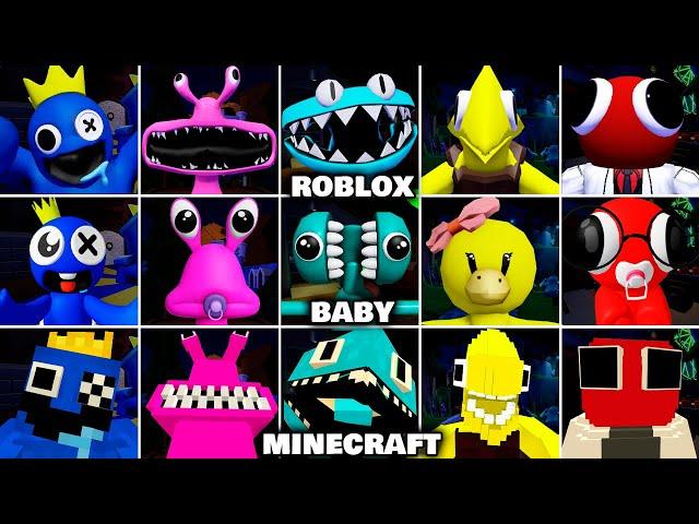 Rainbow Friends: Chapter 2 ALL JUMPSCARES ROBLOX vs BABY vs MINECRAFT vs FNF