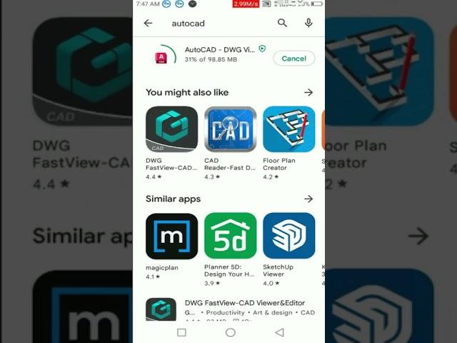 autocad in mobile #shorts #autocad