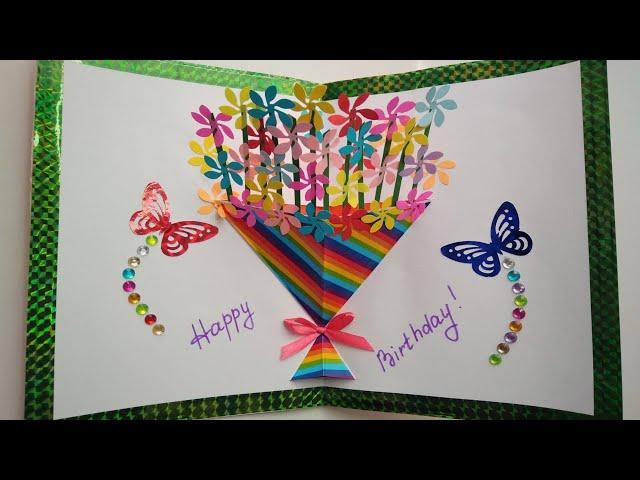 3д открытка своими руками! Flower Bouquet Pop up Card.DIY gretting card