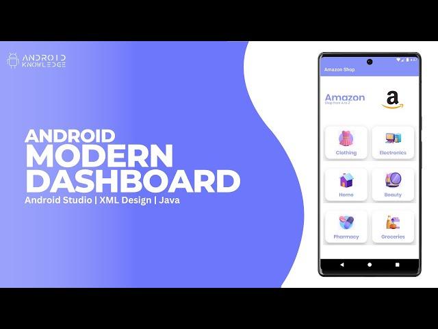 Modern Dashboard Design in Android Studio using CardView | XML Material UI Design