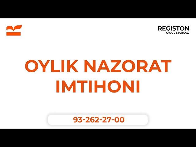 May Oyi Nazorat Imtihoni | Mega Filiali