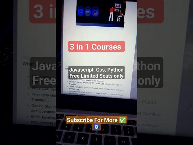 Udemy Javascript, Css and Python Programming Course | Free Learning #3in1 #premium course #tranding