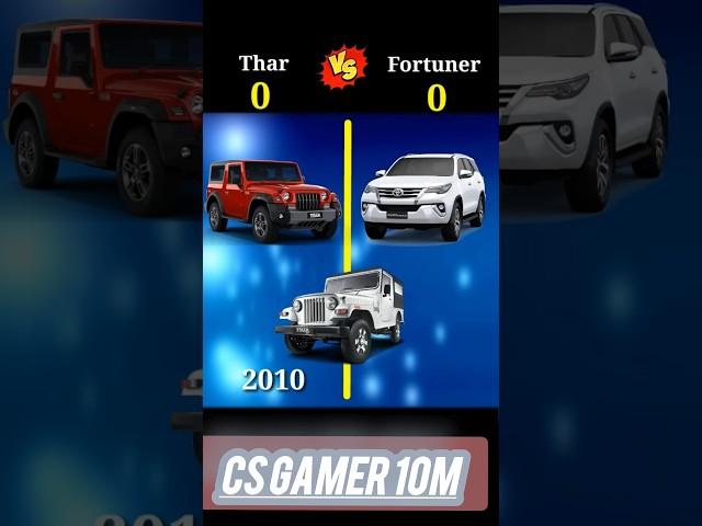 Thar Vs Fortuner cs gamer 10M#shorts #subscribers