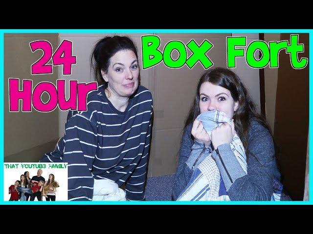 24 Hours - Overnight In Huge Box Fort Maze