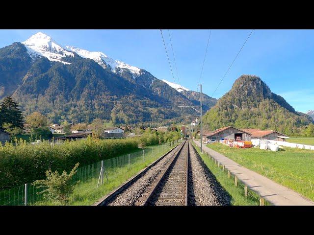  4K  Spiez - Zweisimmen cab ride, Switzerland [05.2021] Führerstandsmitfahrt Simmentalbahn