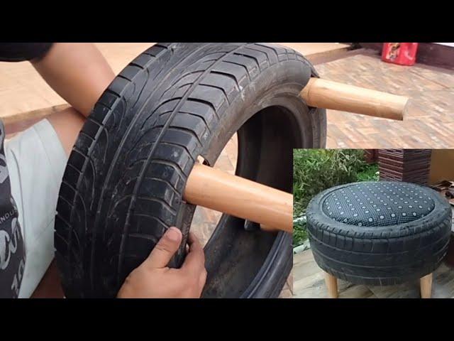 How to quickly make a sofa chair from used tires