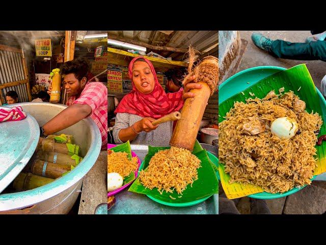 Steaming hot bamboo Biryani chennai ₹100 near parrys || Foodozers #shorts