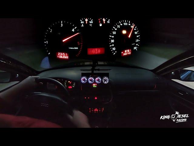 Audi A4 2.5tdi (stage 3) 0-100 km/h & 1/8mile. Incar + speedo