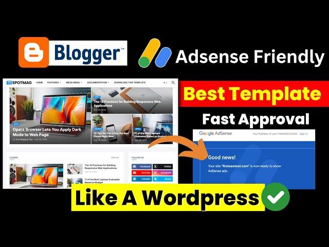 Best Blogger Template 2024 Like A WordPress | Free Blogger Template | AdSense Friendly