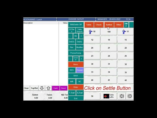 How to Settle Bill In IDS Point Of Sale Touch Screen Mode