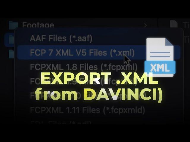 How to export  .xml from Davinci Resolve