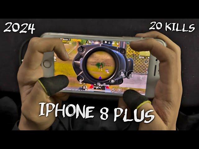 OMG  IPHONE 8 PLUS IN 2024 | 20 KILLS BEST 4-FINGERS CLAW FULL GYRO HANDCAM GAMEPLAY | PUBG MOBILE