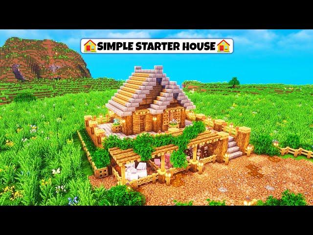 MINECRAFT : HOW TO BUILD SIMPLE SURVIVAL HOUSE - TUTORIAL