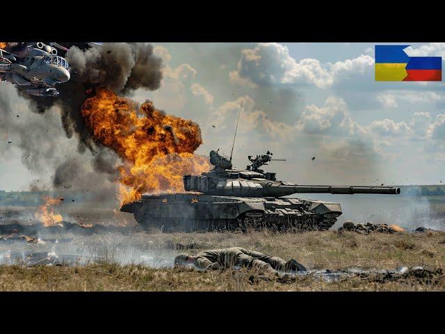 terrible moment! The T-90 convoy is ambushed and destroyed by NATO Leopards